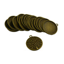 20pcs Blank 25 mm Round Bezel Tray Tree of Life Cabochon Necklace Pendant