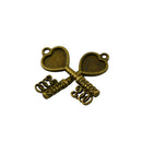 30x Punk Bronze Blank Heart Bezel Tray Key Charms Pendant DIY Jewelry Making