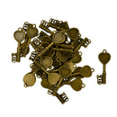 30x Punk Bronze Blank Heart Bezel Tray Key Charms Pendant DIY Jewelry Making