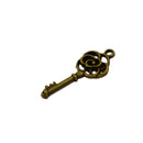 50Pcs Hollow Filigree 3D Rose Flower Key Charms Pendan Jewelry DIY Making