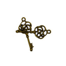 50Pcs Hollow Filigree 3D Rose Flower Key Charms Pendan Jewelry DIY Making