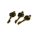 50Pcs Hollow Filigree 3D Rose Flower Key Charms Pendan Jewelry DIY Making