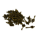 50Pcs Hollow Filigree 3D Rose Flower Key Charms Pendan Jewelry DIY Making