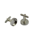 10x Blank Round Bezel Cabochon Setting Base Cuff Links DIY Formal Cufflink