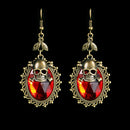 1 Pair Red Skull Head Fashion Jewellery Long Dangle Earrings Halloween Ornaments