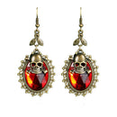 1 Pair Red Skull Head Fashion Jewellery Long Dangle Earrings Halloween Ornaments