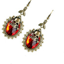 1 Pair Red Skull Head Fashion Jewellery Long Dangle Earrings Halloween Ornaments
