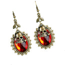 1 Pair Red Skull Head Fashion Jewellery Long Dangle Earrings Halloween Ornaments