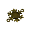 20pcs Blank Snowflake Bezel Tray Cabochon Necklace Pendant DIY Making Craft