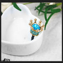 Crystal Crown 3.5mm Jack Anti Dust Plug Earphone Cap Stopper Cover Blue