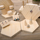 Unpainted Plain Cone Shaped Wooden Ring Jewelry Display Stand Holder Organizer S