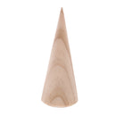 Unpainted Plain Cone Shaped Wooden Ring Jewelry Display Stand Holder Organizer L