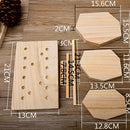 Plain Unpainted Wooden 3 Trays Earrings Necklace Jewelry Display Holder Stand Organizer