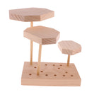 Plain Unpainted Wooden 3 Trays Earrings Necklace Jewelry Display Holder Stand Organizer