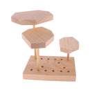 Plain Unpainted Wooden 3 Trays Earrings Necklace Jewelry Display Holder Stand Organizer