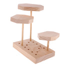 Plain Unpainted Wooden 3 Trays Earrings Necklace Jewelry Display Holder Stand Organizer