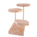 Plain Unpainted Wooden 3 Trays Earrings Necklace Jewelry Display Holder Stand Organizer