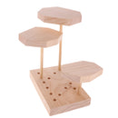 Plain Unpainted Wooden 3 Trays Earrings Necklace Jewelry Display Holder Stand Organizer