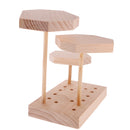 Plain Unpainted Wooden 3 Trays Earrings Necklace Jewelry Display Holder Stand Organizer