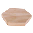 Hexagon Plain Unpainted Wooden Necklace Earrings Jewelry Display Organizer