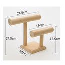 2-Tier Wooden T-bar Jewelry Bracelet Watch Bangle Necklace Display Holder Stand Organizer Decoupage