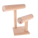 2-Tier Wooden T-bar Jewelry Bracelet Watch Bangle Necklace Display Holder Stand Organizer Decoupage