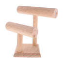 2-Tier Wooden T-bar Jewelry Bracelet Watch Bangle Necklace Display Holder Stand Organizer Decoupage