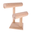 2-Tier Wooden T-bar Jewelry Bracelet Watch Bangle Necklace Display Holder Stand Organizer Decoupage