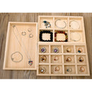 Unpainted Plain Wooden Tiny Tool Jewllery Storage Box 6 Grids Keepsake Gift