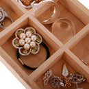 Unpainted Plain Wooden Tiny Tool Jewllery Storage Box 6 Grids Keepsake Gift