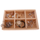 Unpainted Plain Wooden Tiny Tool Jewllery Storage Box 6 Grids Keepsake Gift