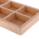 Unpainted Plain Wooden Tiny Tool Jewllery Storage Box 6 Grids Keepsake Gift