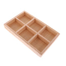 Unpainted Plain Wooden Tiny Tool Jewllery Storage Box 6 Grids Keepsake Gift