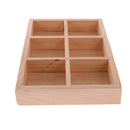Unpainted Plain Wooden Tiny Tool Jewllery Storage Box 6 Grids Keepsake Gift
