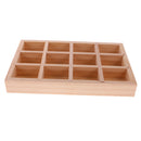 Unpainted Plain Wooden Tiny Tool Jewllery Storage Box 12 Grids Keepsake Gift
