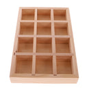 Unpainted Plain Wooden Tiny Tool Jewllery Storage Box 12 Grids Keepsake Gift