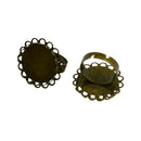 10pcs Bronze Adjustable Round Base Ring Blanks 20mm Cabochon Setting Finding
