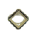 Vintage Square Silver Plated Adjustable Ring Bases Blanks Findings Frame