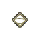 Vintage Square Silver Plated Adjustable Ring Bases Blanks Findings Frame