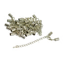 SET OF 12 Iron Alloy Clasp Crimp Connectors FOR Necklace Bracelet DIY Craft Jewelry Making Supplies Silver