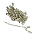 SET OF 12 Iron Alloy Clasp Crimp Connectors FOR Necklace Bracelet DIY Craft Jewelry Making Supplies Silver