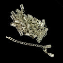 SET OF 12 Iron Alloy Clasp Crimp Connectors FOR Necklace Bracelet DIY Craft Jewelry Making Supplies Silver