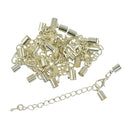 SET OF 12PCS Iron Alloy Clasp Crimp Connectors FOR Necklace Bracelet DIY Craft Jewelry Making Supplies Silver White