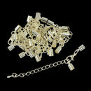 SET OF 12PCS Iron Alloy Clasp Crimp Connectors FOR Necklace Bracelet DIY Craft Jewelry Making Supplies Silver White