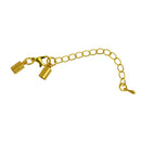 12pcs Lobster Clasp And Barrel Bead Cord Ends Baps with Extender Chain Gold