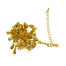 12pcs Lobster Clasp And Barrel Bead Cord Ends Baps with Extender Chain Gold