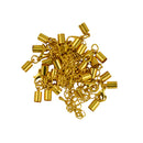 12pcs Lobster Clasp And Barrel Bead Cord Ends Baps with Extender Chain Gold