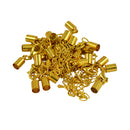 12pcs Lobster Clasp And Barrel Bead Cord Ends Baps with Extender Chain Gold