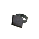 10Pcs 16 x 16mm Square Bezel Adjustable Ring Blank Base Cabochon Ring Jewelry Findings
