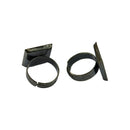 10Pcs 16 x 16mm Square Bezel Adjustable Ring Blank Base Cabochon Ring Jewelry Findings